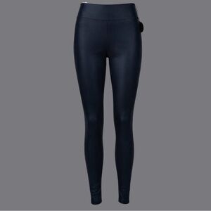 OFFLINE by Aerie Real Luxe Faux Leather Leggings High Rise Navy Blue NWT Size M